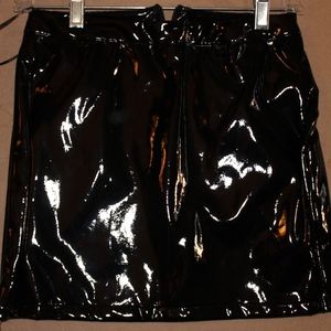 black latex skirt